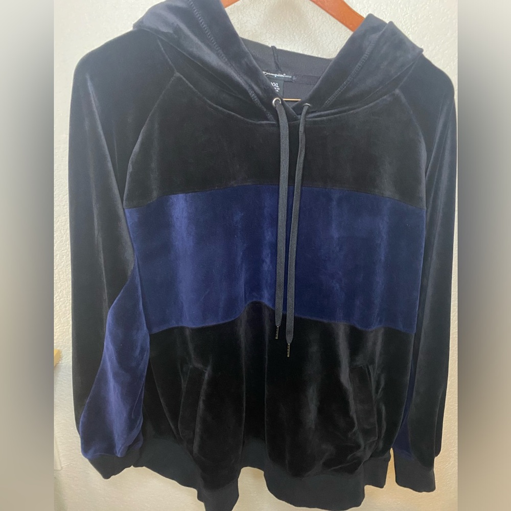Blue & Black Velour Champion Sweat Suit - Size XXL - Picture 2 of 8